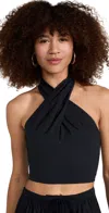 Staud Kai Twist Crop Top In Black