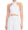 Staud Kai Smocked Crop Halter Top In Multi