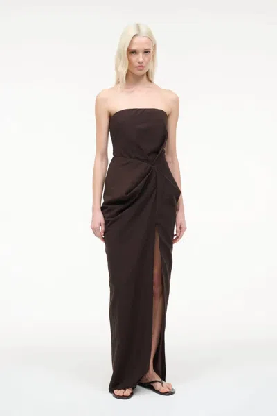 Staud Kara Dress In Earth In Black