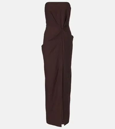 Staud Kara Gathered Gown In Burgundy