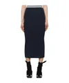 Staud Karina Striped Knitted Midi Skirt In Black