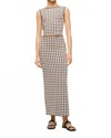 Staud Karina Skirt In Dark Chocolate Gingham