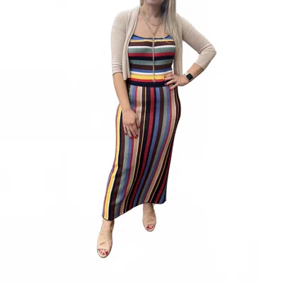 Staud Karina Skirt In Market Stripe In Multi