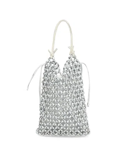 Staud Karla Crystal-embellished Clutch Bag In Silver