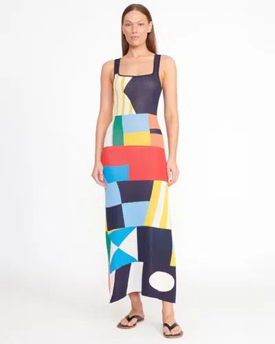 Staud Katie Colourblock Sleeveless Jumper Dress In Multi