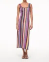 Staud Katie Midi Dress In Market Stripe In Multi