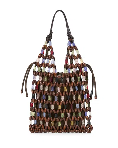 Staud Kelly Beaded Bucket Bag In Multi