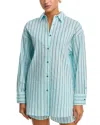 Staud Kendy Top In Pool Stripe In Blue