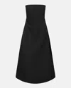 Staud Kennedy Strapless Midi Dress In Black