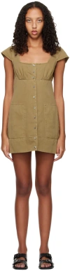 Staud Khaki Julia Minidress In Rosemary
