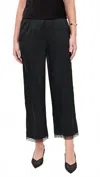 Staud Black Straight Flat Front Pants In Blue