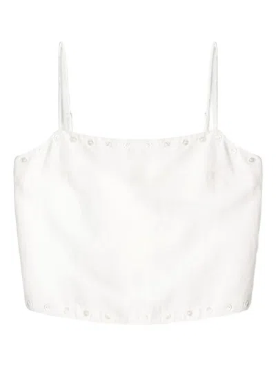 Staud Kirra Button-detail Top In White