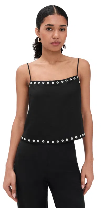 Staud Kirra Linen Tank Black