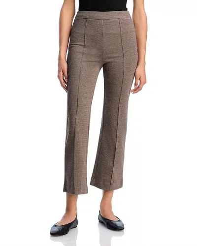 Staud Knack Ankle Ponte Pants In Houndstooth In Gray