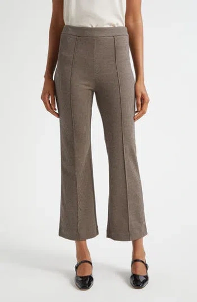Staud Knack Houndstooth Check Ankle Pants In Gray
