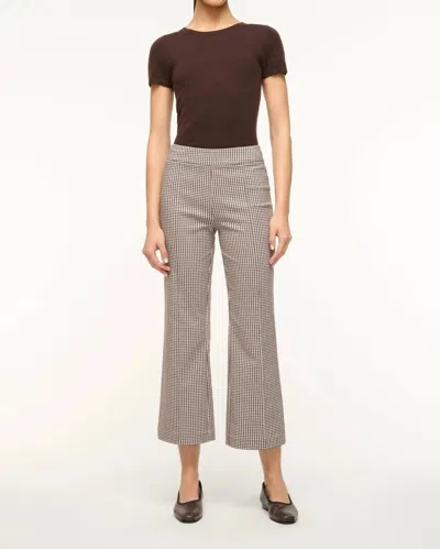 Staud Knack Pant In Dark Chocolate Micro Check