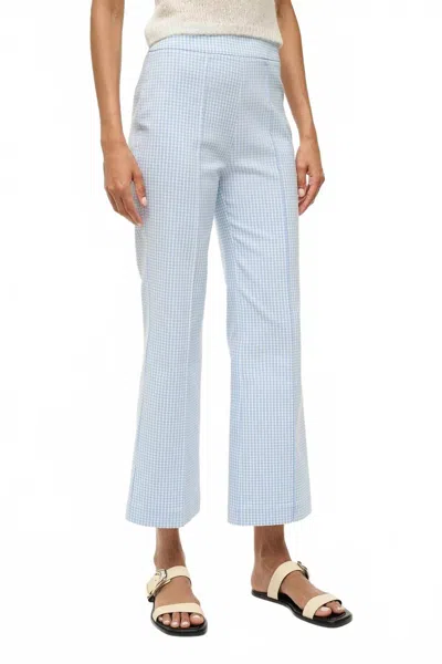 Staud Knack Pant In Sky Micro Check