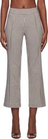 Staud Knack Pants Dark Chocolate Micro Check In Gray