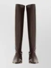 Staud Knee-high Leather Block Heel Boots In Brown