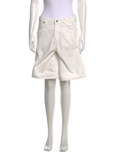Pre-owned Staud Knee-length Shorts In White