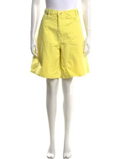 Pre-owned Staud Knee-length Shorts In Yellow