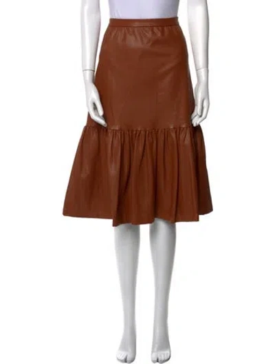 Pre-owned Staud Knee-length Skirt In Brown