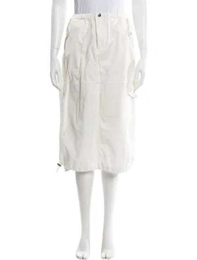 Pre-owned Staud Knee-length Skirt In White