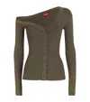Staud Craftsman Metallic One-shoulder Sweater In Gold