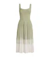 Staud Knitted Ellison Midi Dress In Green