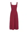Staud Knitted Ellison Midi Dress In Red