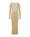 Staud Knitted Maxi Dress In Brown