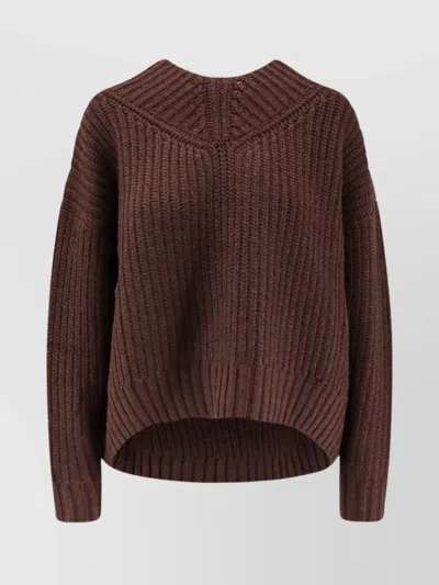 Staud Knitwear Coat With Dropped Shoulders And Long Sleeves In Brown