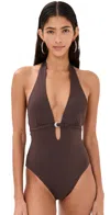 Staud La Jolla One Piece Dark Chocolate In Dark Chocolate