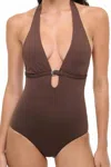 Staud La Jolla One Piece In Dark Chocolate In Brown