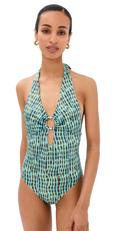 Staud La Jolla One Piece Tidal Shell In Green