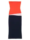 Staud La Serena Dress Cayenne/navy/carnation
