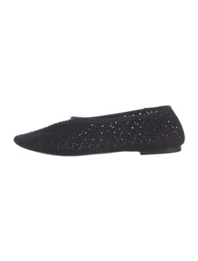 Pre-owned Staud Lace Pattern Ballet Flats In Black