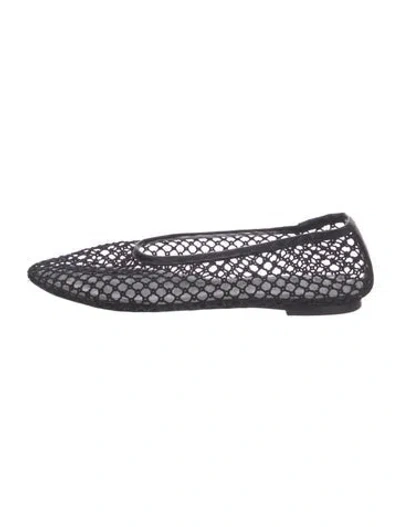 Pre-owned Staud Lace Pattern Ballet Flats In Black