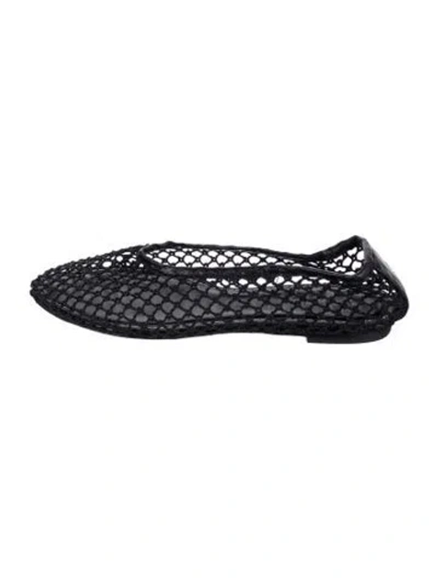 Pre-owned Staud Lace Pattern Ballet Flats In Black