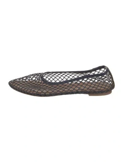 Pre-owned Staud Lace Pattern Ballet Flats In Black