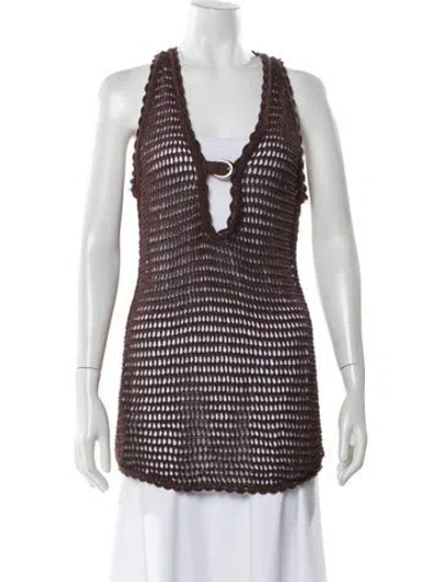 Pre-owned Staud Lace Pattern Cover-up In Brown