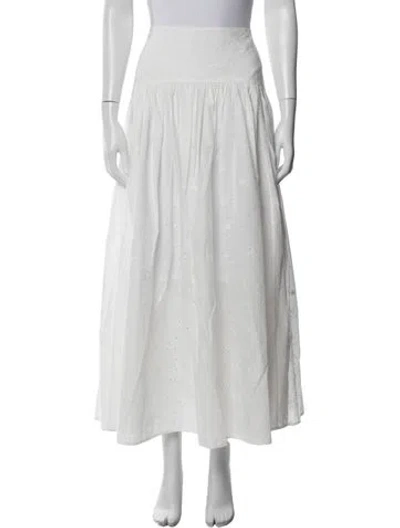 Pre-owned Staud Lace Pattern Long Skirt In White