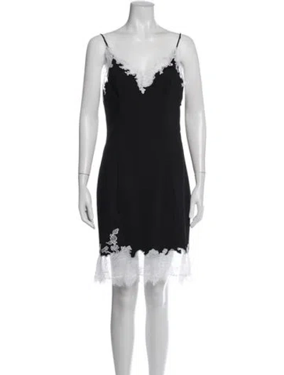 Pre-owned Staud Lace Pattern Mini Dress In Black