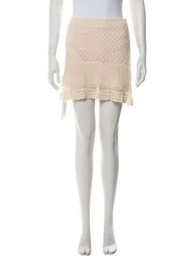 Pre-owned Staud Lace Pattern Mini Skirt W/ Tags In Neutral