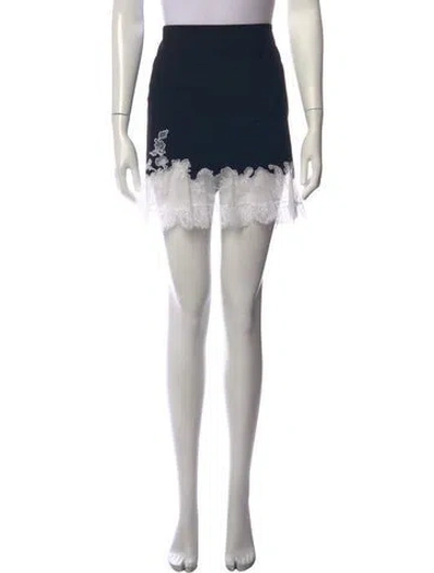 Pre-owned Staud Lace Trim Embellishment Mini Skirt In Blue