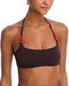 Staud Laird Bikini Top In Brown