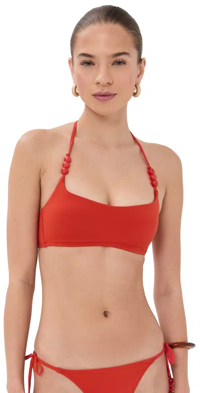 Staud Laird Bikini Top Flame In Orange