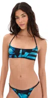 Staud Laird Mesh Bikini Top Blue Haze Multi In Multi
