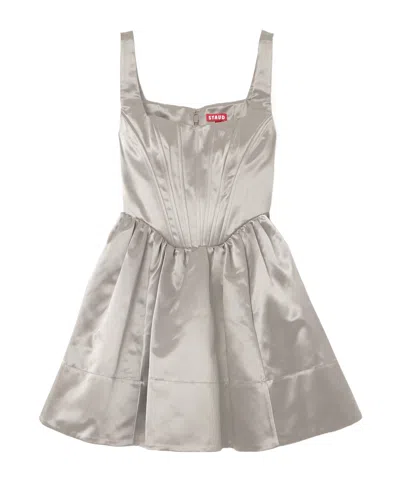 Staud Landscape Mini Dress In Silver