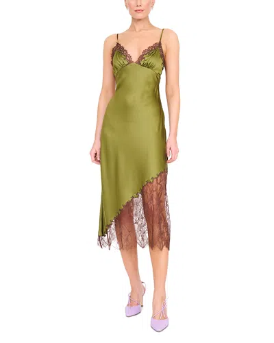 Staud Lara Silk Blend Dress In Green